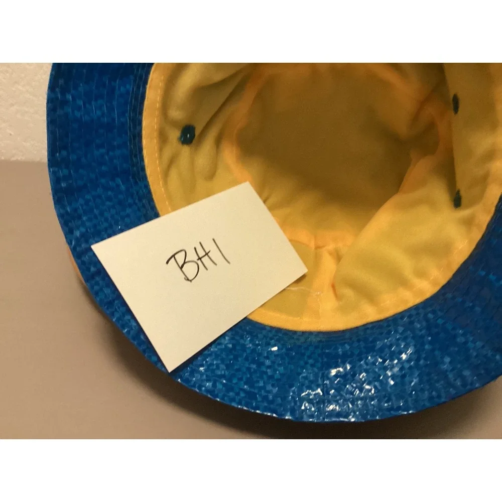 IKEA KNORVA Bucket Hat Unisex OS Blue Yellow FRAKTA Bag Material Streetwear